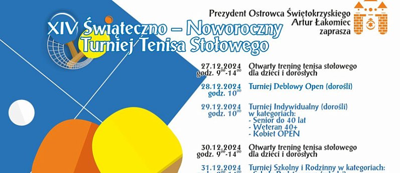 Świąteczno – noworoczne turnieje tenisa stołowego w hali KSZO!