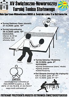 Świąteczno – noworoczne turnieje tenisa stołowego