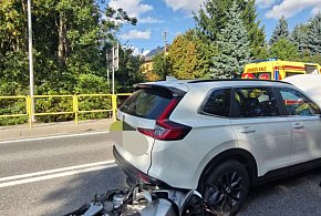 Motocyklista odleciał do szpitala-160482