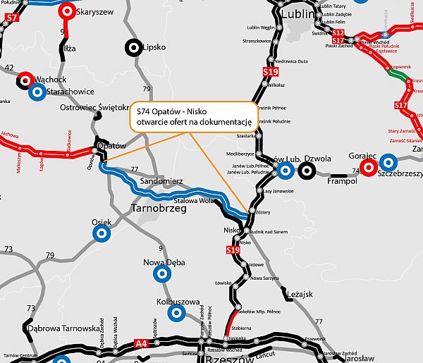 14 firm chce wykonać dokumentację dla S74 Opatów – Nisko