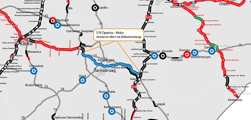 14 firm chce wykonać dokumentację dla S74 Opatów – Nisko
