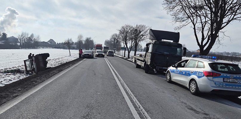 Zderzenie lawety z ciągnikiem rolniczym